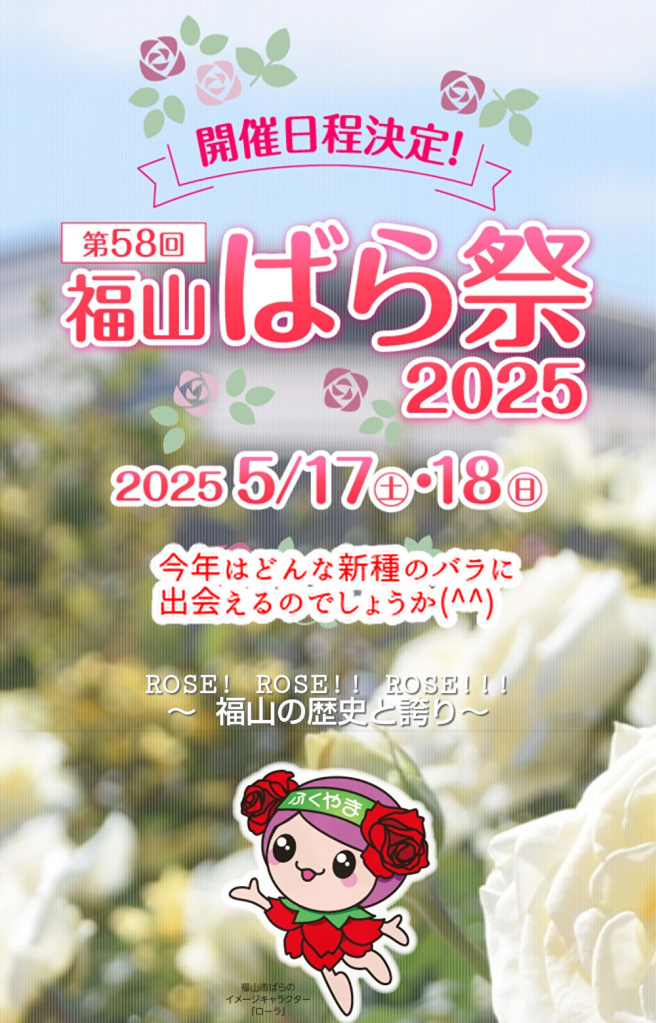 故郷の福山では「ばら祭り」が始まります!ケーキ店でもバラが綺麗です...