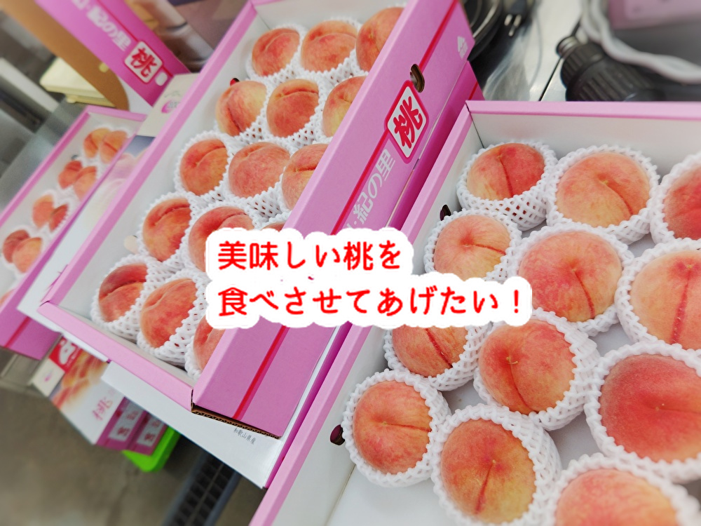 平和・繋ぐ・思い!桃・追熟・うまい! 夏の洋菓子店の願いです...