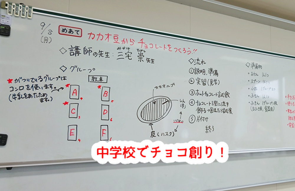 中学生と楽しくチョコ創り!いろいろ個性が見れて楽しかったです...