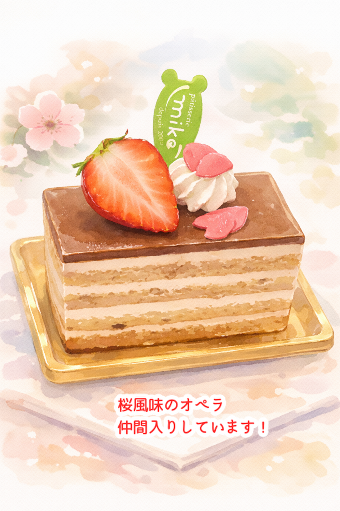 桜が咲いてきていますmikeのケーキ店にも桜販売しています！...