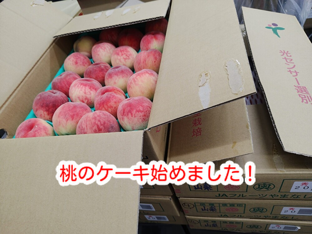 菓子店の廃業が止まりません。mikeのケーキ店は桃の季節が始まりました！...